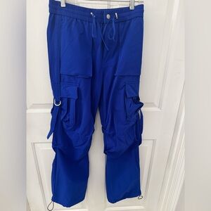 Vibrant M.I.U Cargo Stretch Pants –  blue – size small